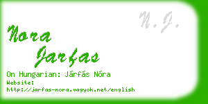nora jarfas business card